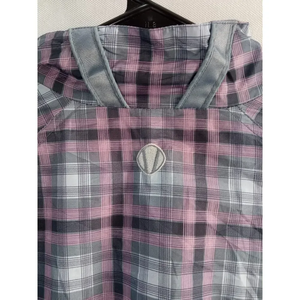 Sunice Weather Womens 1/4 Zip Pullover Windbreaker Pink Plaid Size Large